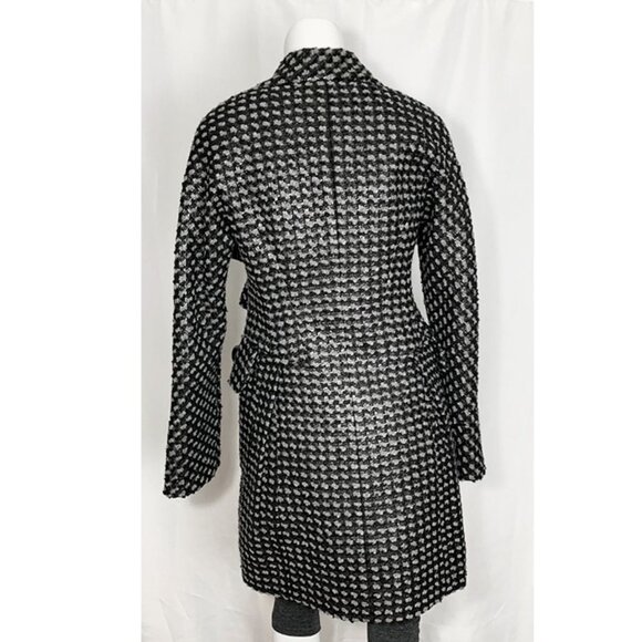 MARC JACOBS Metallic Tweed Coat With Built In Scarf - Picture 3 of 12
